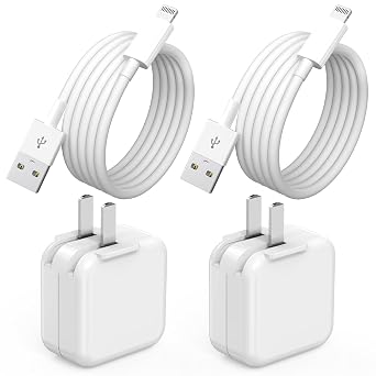 2Pack iPad Charger, Fast Charging 12W USB Wall Charger Block Apple Adapter | Foldable Portable Cube + Fast Charging USB to Lightning Cable Compatible with iPad4/5/6/7/8,iPadMini 1/2/3/4/5, iPadAir 1/2/3