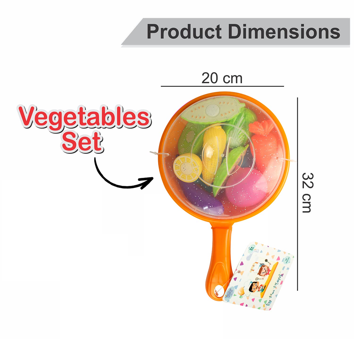 Kingdom Of Play Vegetable Set with Pan and 10 Pieces of Different Vegetables Multicolor 3Y+ 1