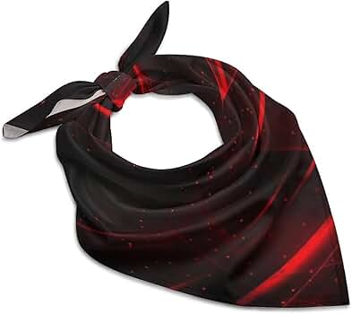 JKLQWH Silk Like Head Scarf for Women Satin with Black And