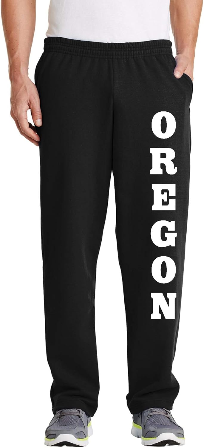 Oregon Open Bottom Black Sweat Pants