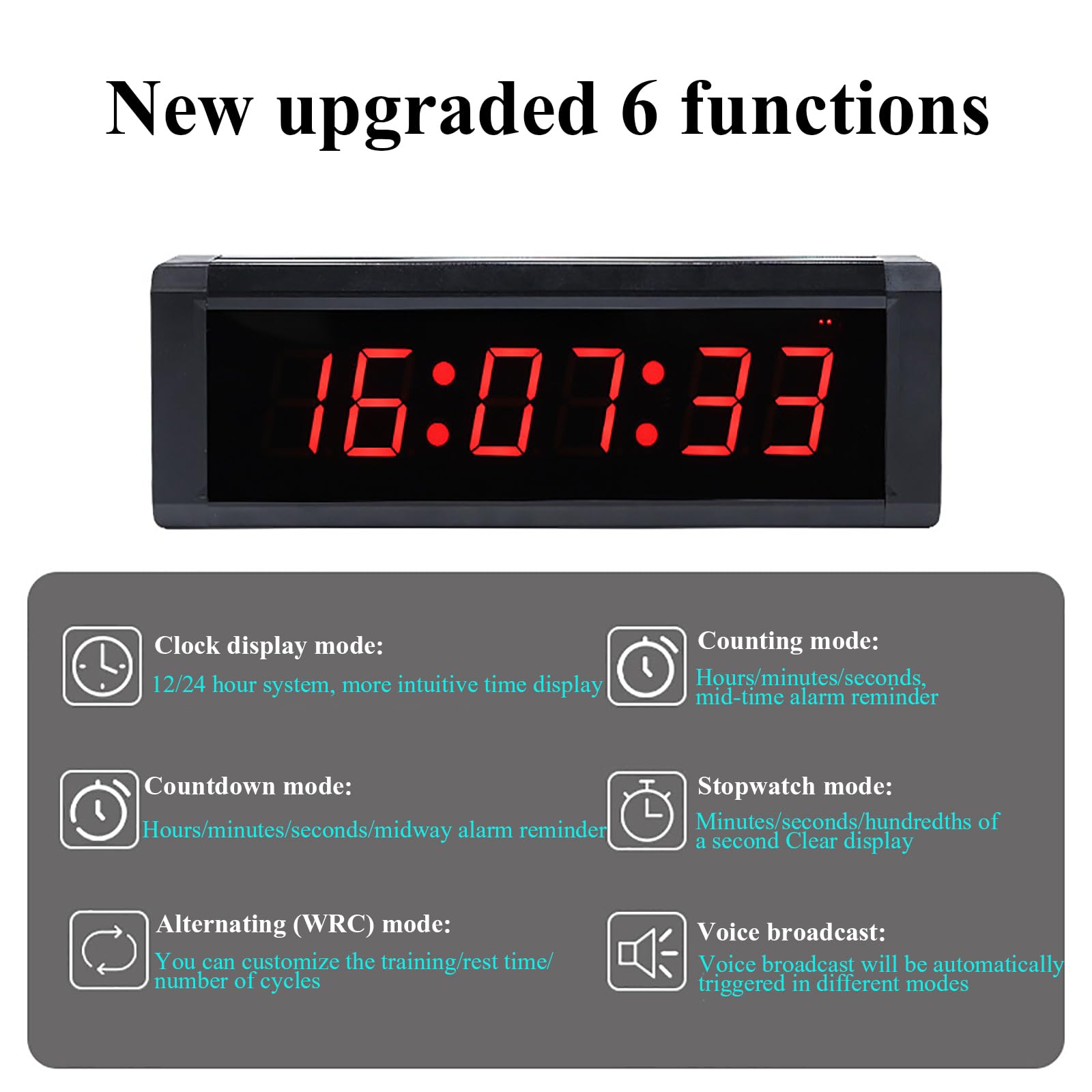 Temporizador De Doble Cara con Botón LED, Temporizador De Competición De 3 Pulgadas, Función De Recordatorio De Tiempo, Adecuado para Gimnasios, Escuelas Y Gimnasios De Boxeo.