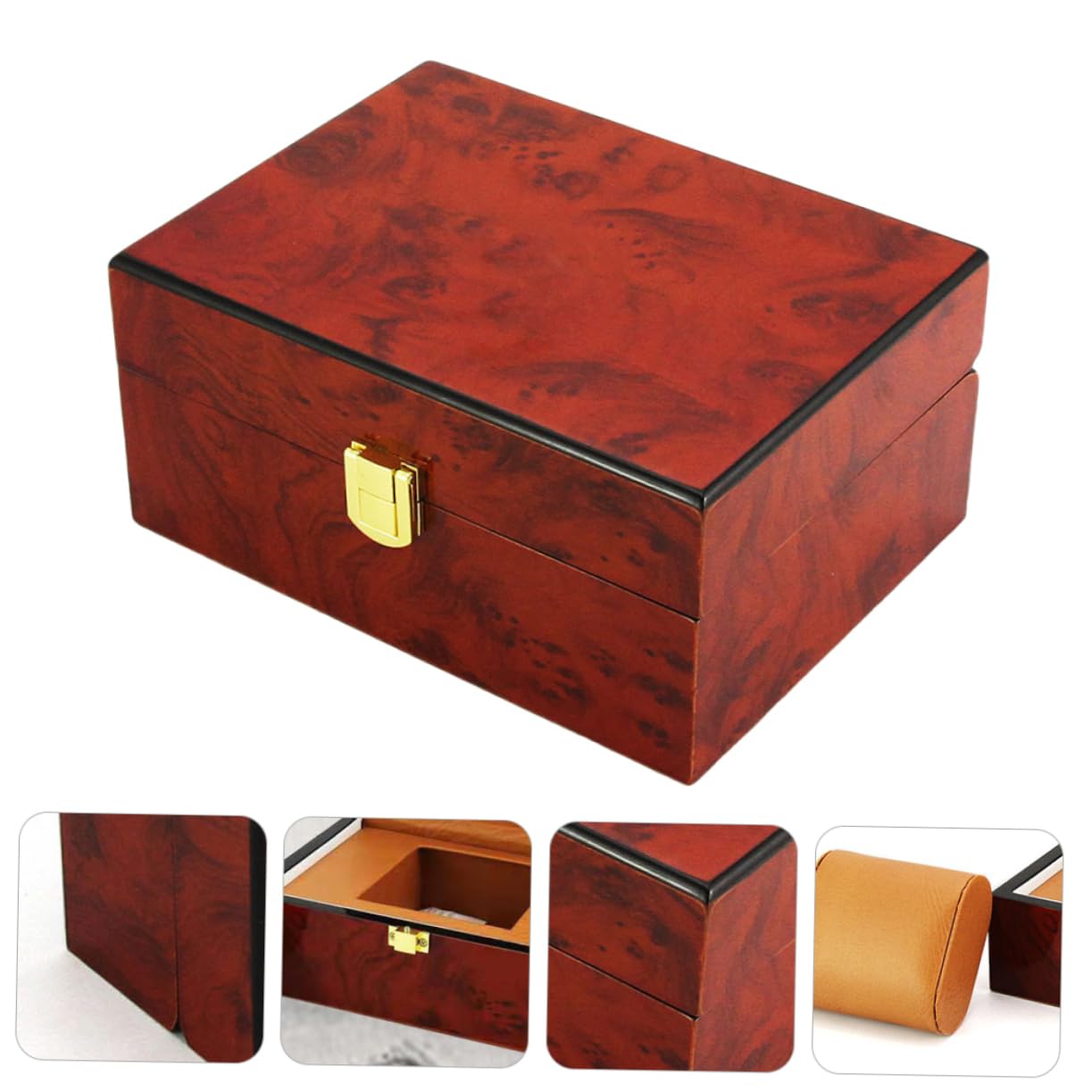 BESPORTBLE Boîte De Rangement Pour Montre-bracelet Pu Écrin à Montres Pour Hommes Boîte à Montres Avec Coussins Amovibles