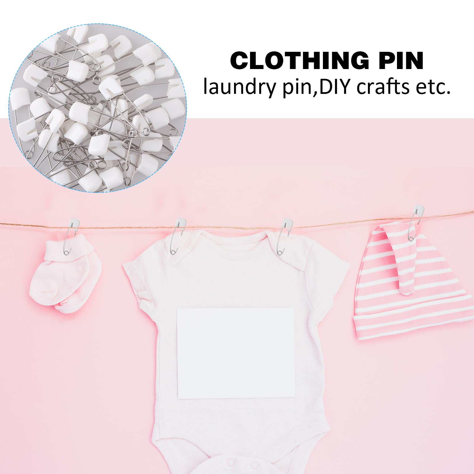 Spille Da Balia Per Pannolini 50 Pezzi - 40mm, Plastica E Acciaio, Per Neonati E DIY - Foto 3