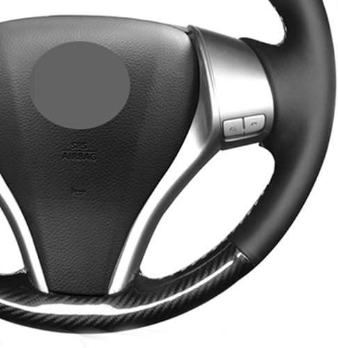 Miniatura 2 de Para Nissan X-Trail Qashqai Rogue 2014-2016, cubierta del volante del coche de fibra de carbono negra