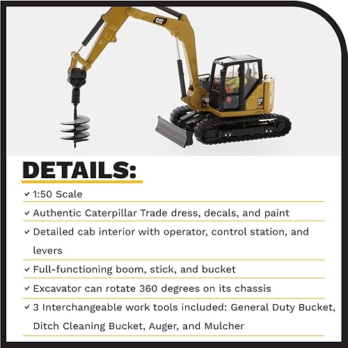 Miniatura 4 de Diecast Masters Mini excavadora hidráulica Caterpillar 309 CR 150  Camiones para gatos serie High Line y equipo de construcción  Modelo a escala 150