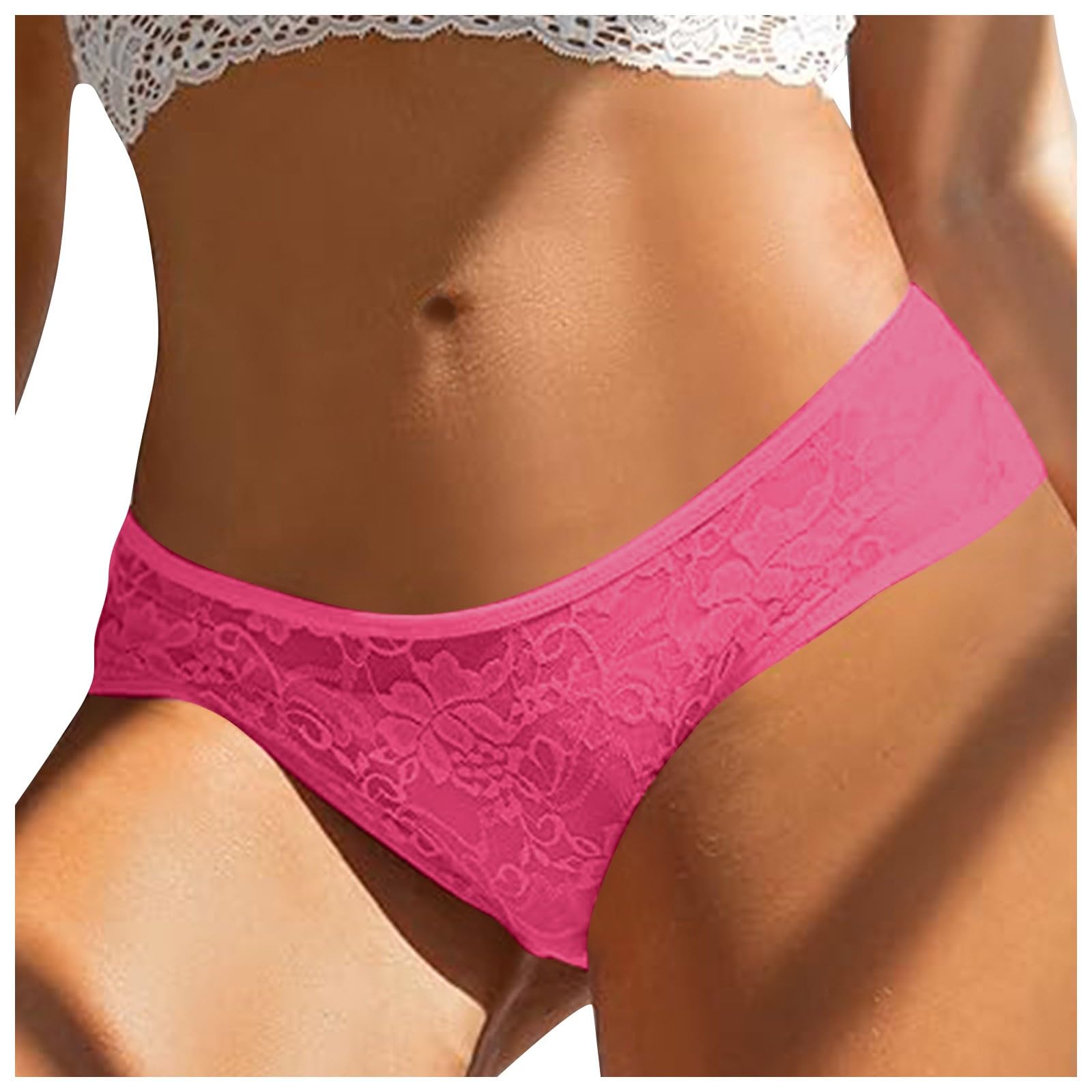 Sexy ouvert koronkowa bielizna plus size, hipsterskie stringi, majtki dla kobiet, bielizna z paskiem, seksowna bielizna 2024, różowy (hot rosa), L