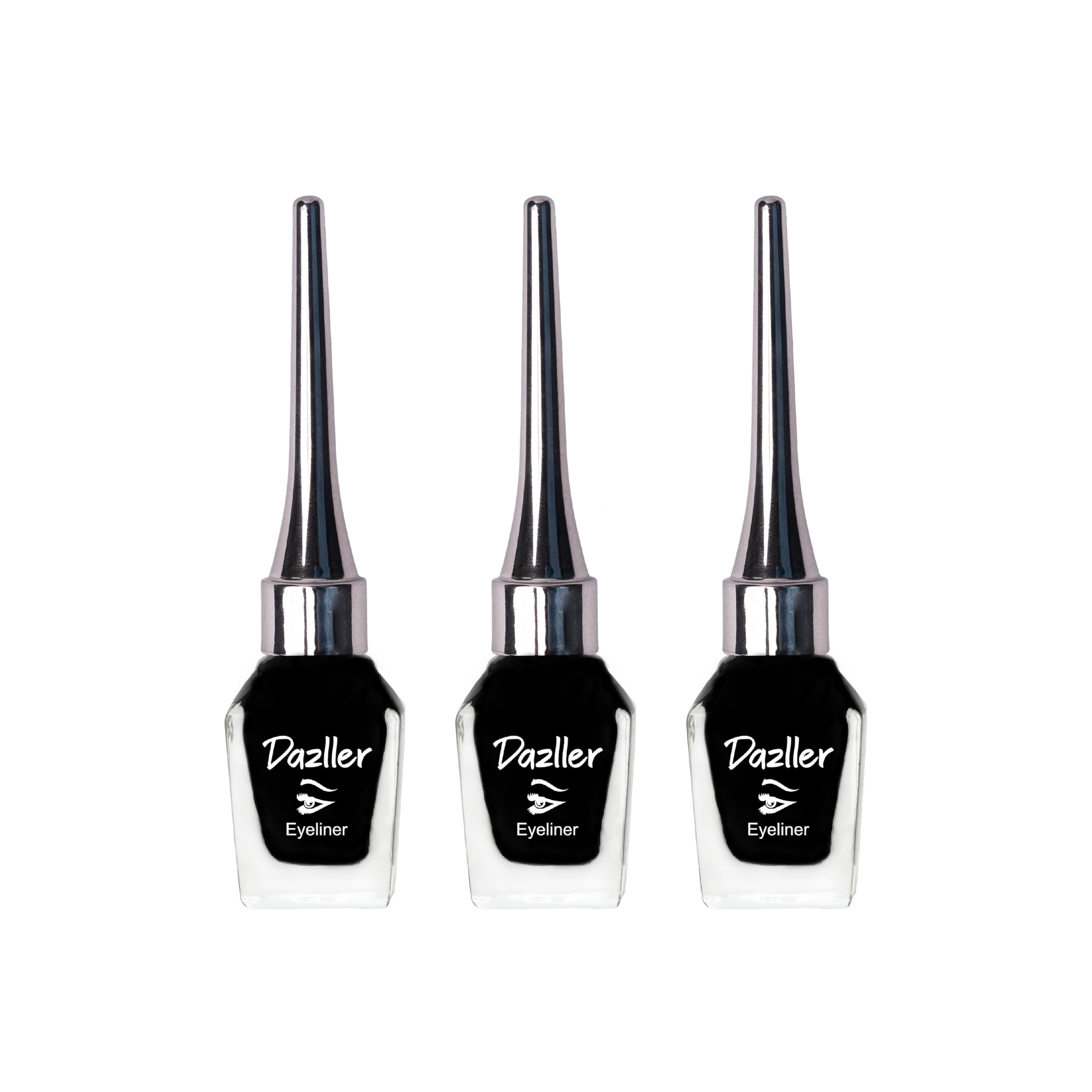 Eyeliner, 6.5mL (Pack of 3), Black, Velvet Matte, Washable, Water-resistant, Smudge-proof