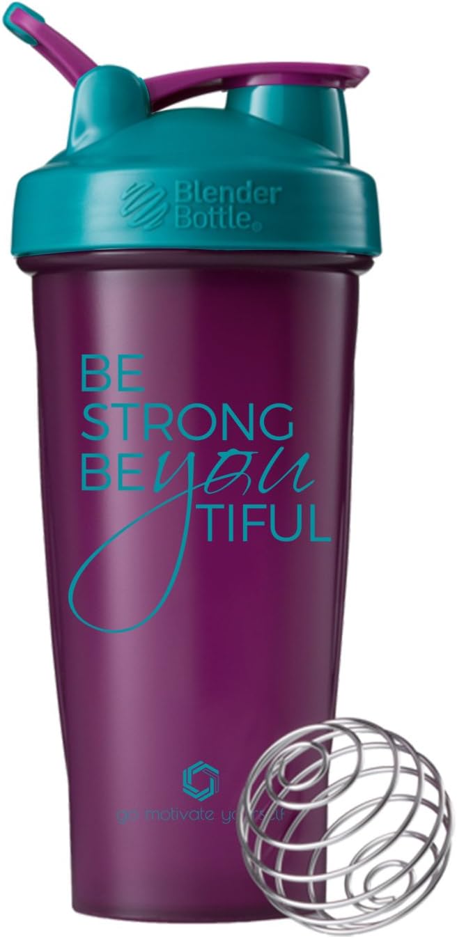 GOMOYO Motivational Quotes on Blender Bottle Brand Shaker Bottles, 20oz and 28oz Protein Shakers, Fitness Gift, Multiple Designs and Colors Available