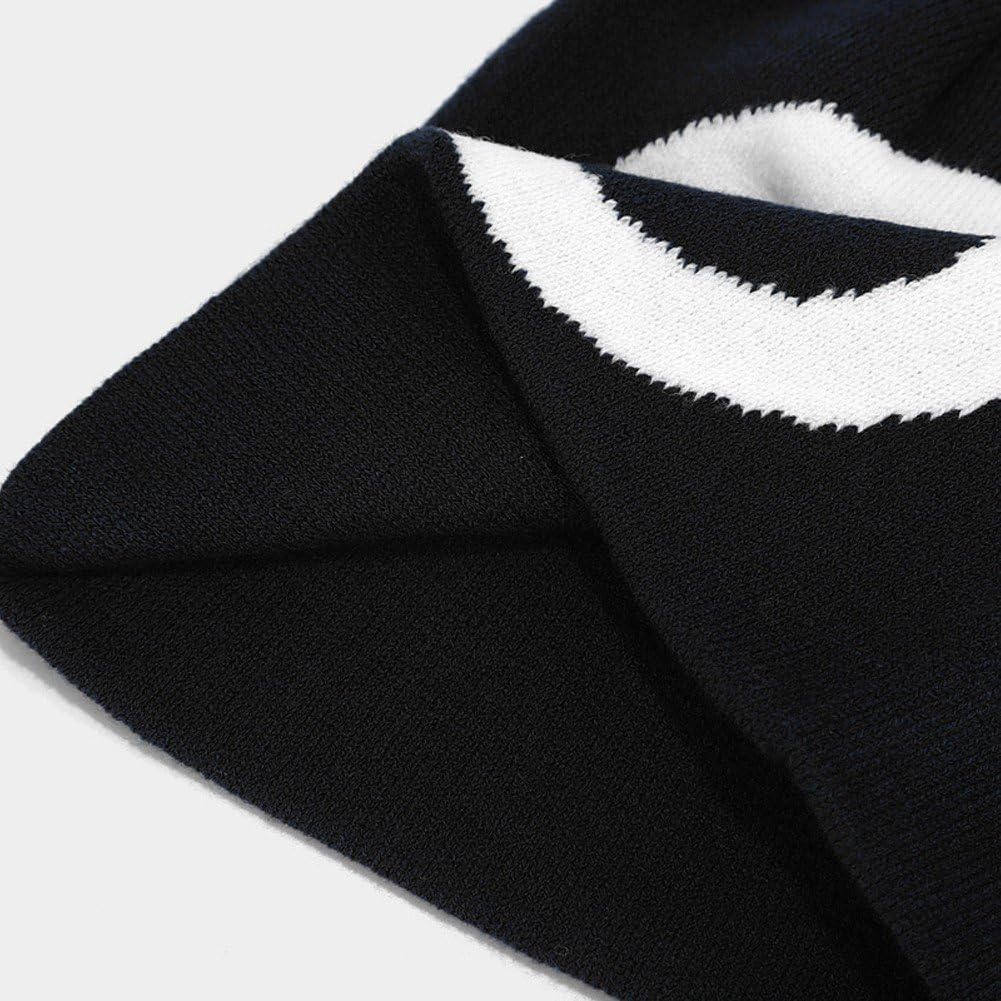 Wełniana dzianinowa czapka, czapka typu beanie cargo z numerem 8, zimowa dzianinowa ciepła czapka unisex luźna czapka na zimę na zewnątrz