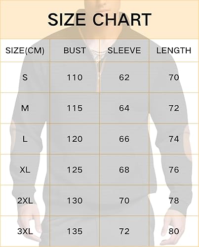 LIZALIG Suéter de cuello alto con cremallera de un cuarto, suéter vintage de punto gofre con parches en los codos y bolsillos