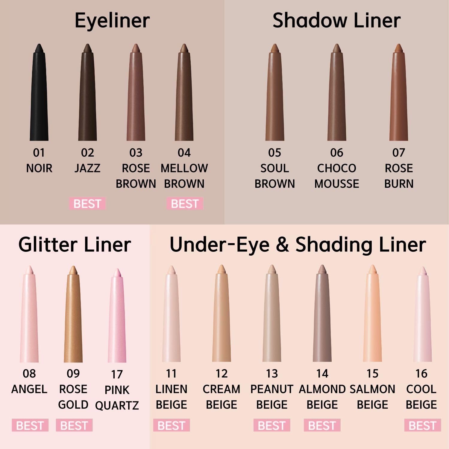 BBIA Last Auto Gel Eyeliner (11 LINEN BEIGE) + Ready To Wear Eye Palette (02 MOOD BLUSH) Bundle Set image 3