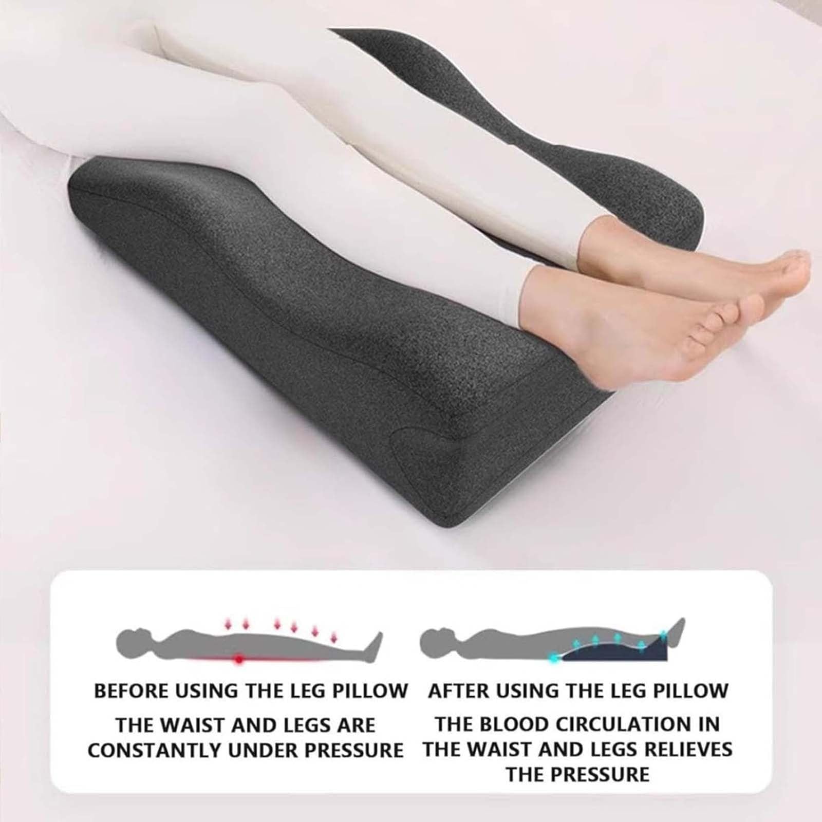 Almohada de cuña para dormir, cojín triangular de espuma para alivio de espalda, piernas y rodillas, posicionamiento elevador ideal para mayor comodidad