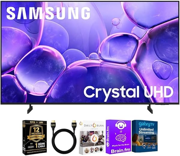 Samsung UN50U800KIT1 50 inch Class U8000F Series Crystal 4K UHD Smart TV 2025 HDR Tizen OS with HDMI Cable Streaming B