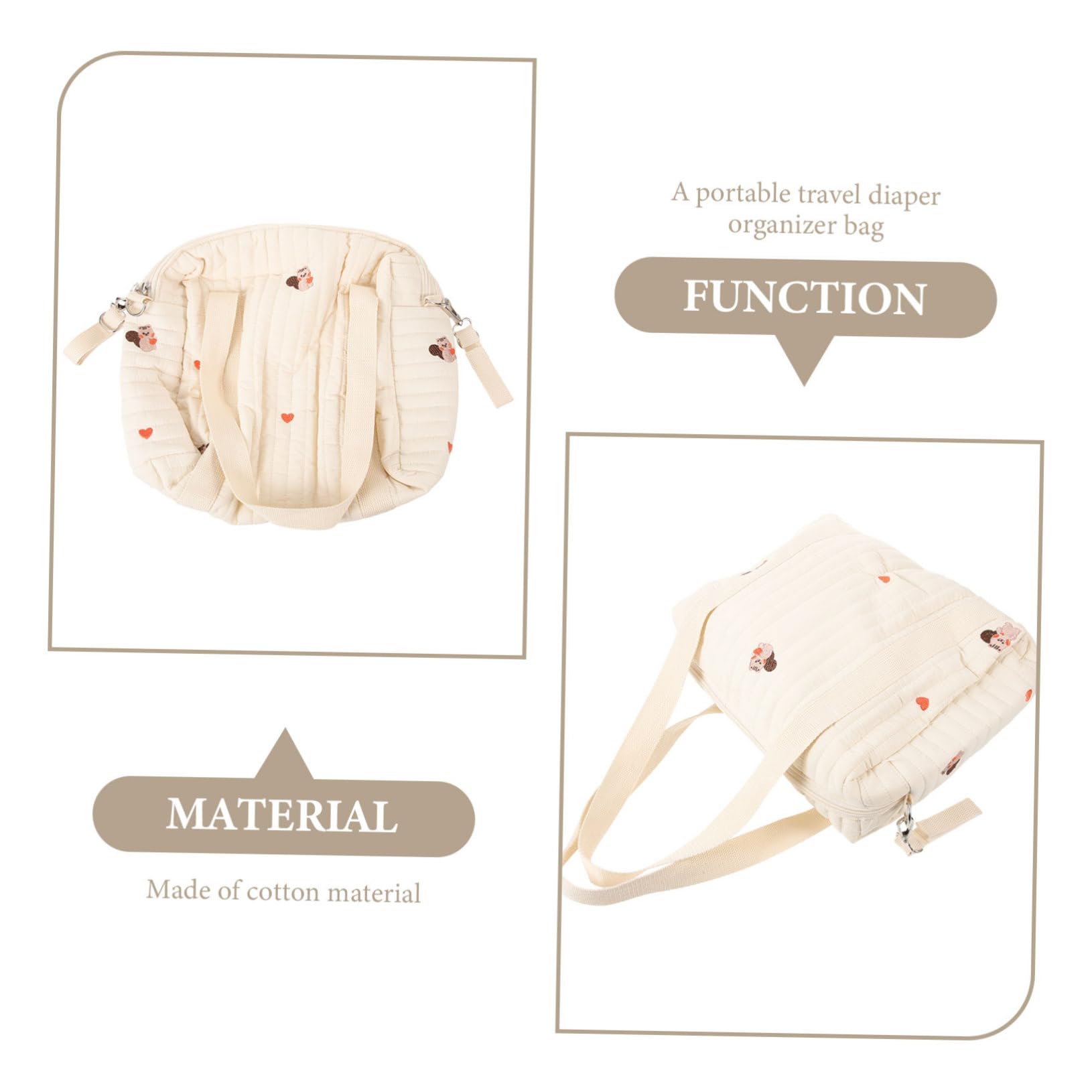YARNOW Borsa per Passeggino per Pannolini in Cotone, Pratica e Resistente, Compatta, per Viaggio e Accessori del Ragazzo Ragazza