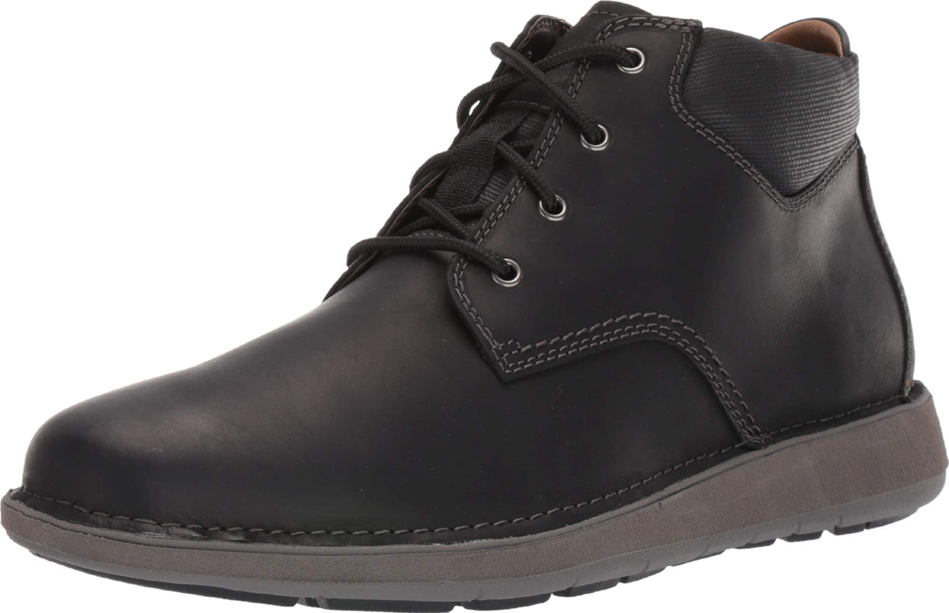 Mens Un Larvik Top Lace-Up Boots, Black Oily Leather, Medium Width, Size 9.5