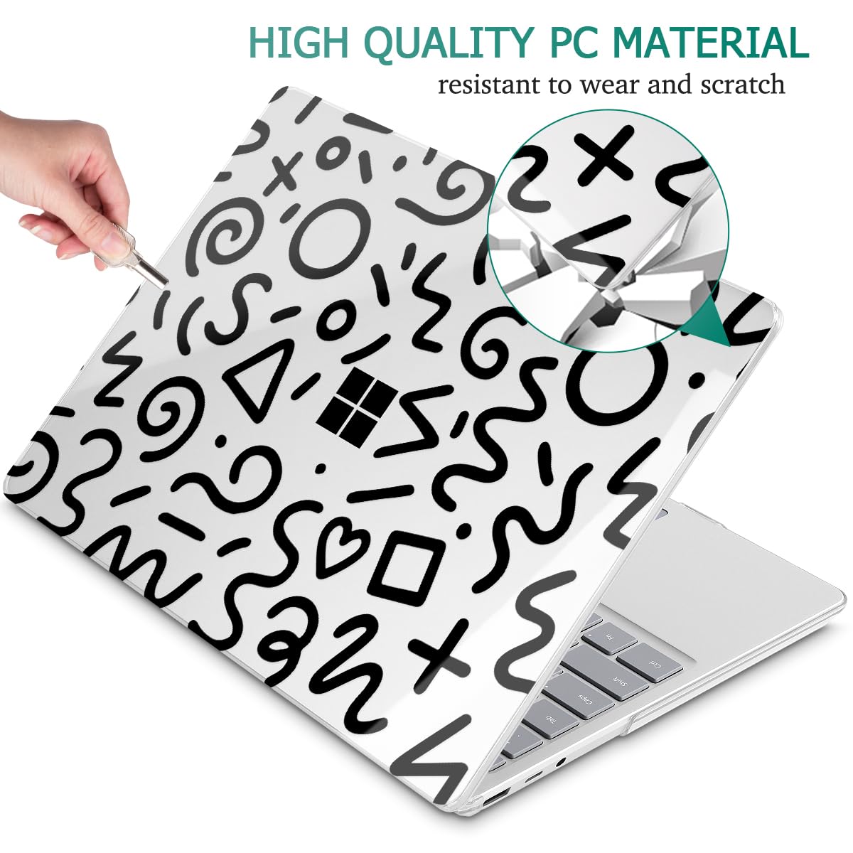 Custodia per laptop Microsoft Surface 5/4/3 da 13,5 pollici con poggiapolsi in metallo SOLO 2019-2022 Modelli di rilascio: 1868/1951, custodia rigida in plastica con copertura per tastiera e