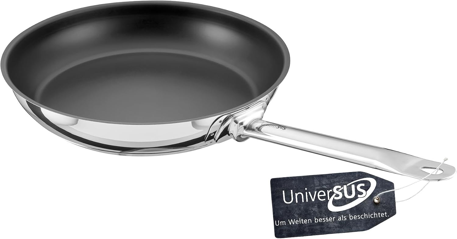 Schulte-Ufer GastroSUS Industar Plus 163151-28 Sauté Pan with UniverSUS Surface Structure Stainless Steel Induction 28 cm