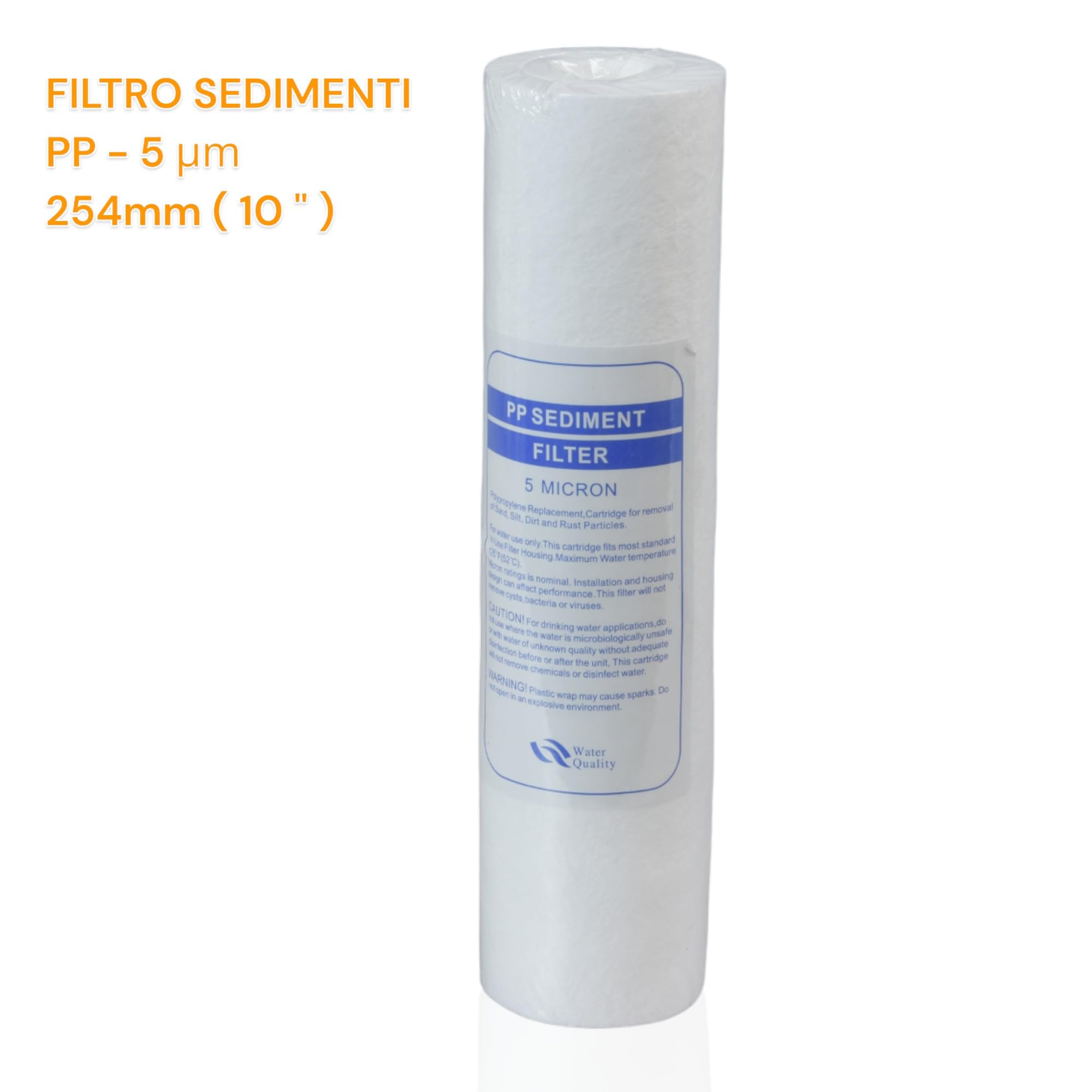 Filtro Acqua Potabile 2X KIT TRE CARTUCCE (6 PEZZI) FILTRO SISTEMA FILTRAZIONE ACQUA SEDIMENTI + CARBONI ATTIVI 10" 5 μm PER DEPURATORE SOTTO LAVELLO