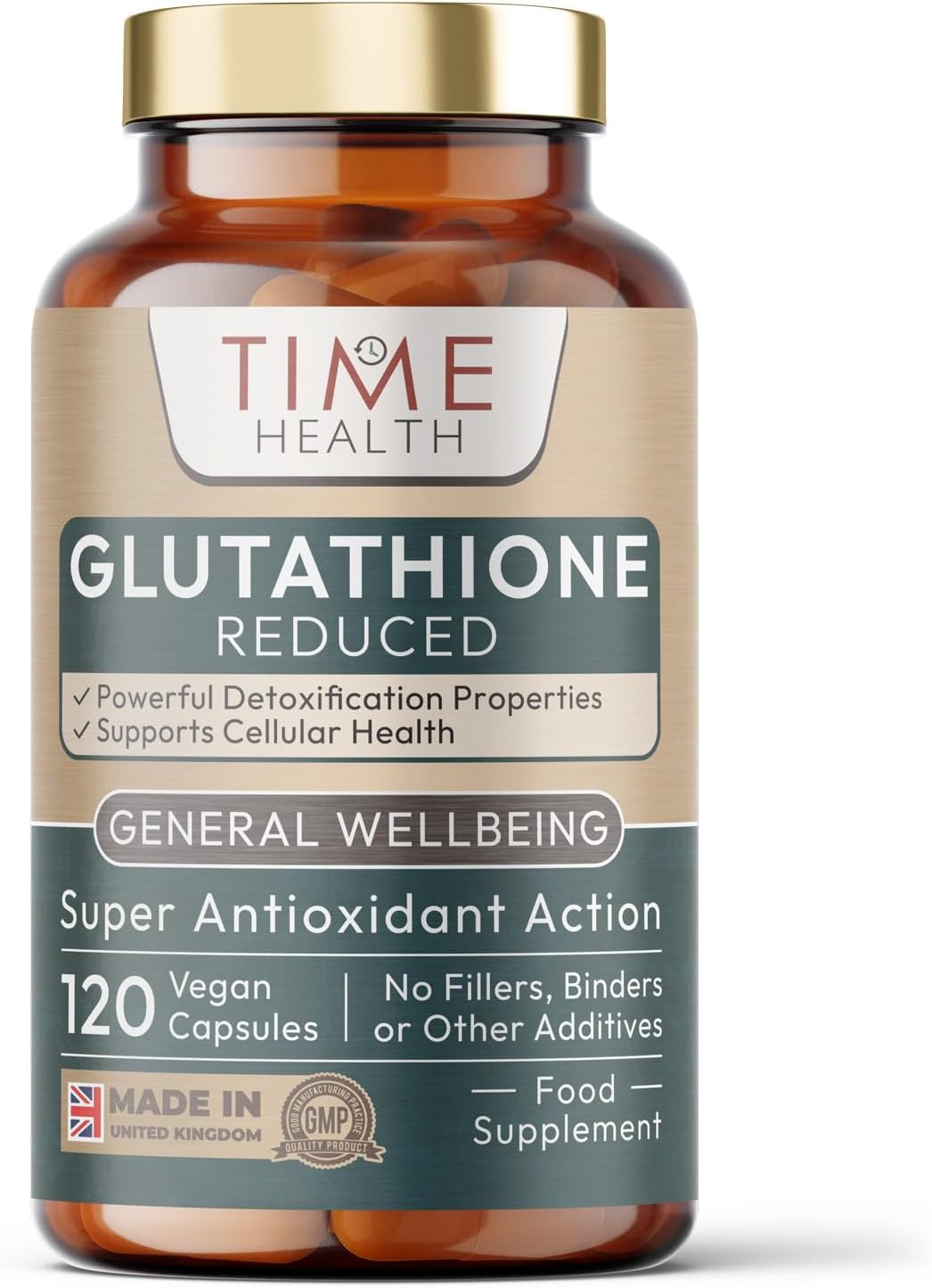 Glutathione Reduced - 320mg - UK Made - Zero Additives - Vegan - Pullulan - 120 Capsules
