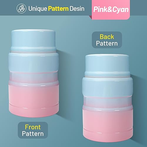 Miniatura 2 de Charcy Termo infantil de 17 onzas para comida caliente, termo de sopa con cuchara plegable, tarro de alimentos aislado para alimentos fríos y