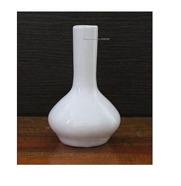 SPHINX Small Stoneware White Ceramic Vase for decor - 1 piece (Height: Approx. 5 Inches/12.5 cms)