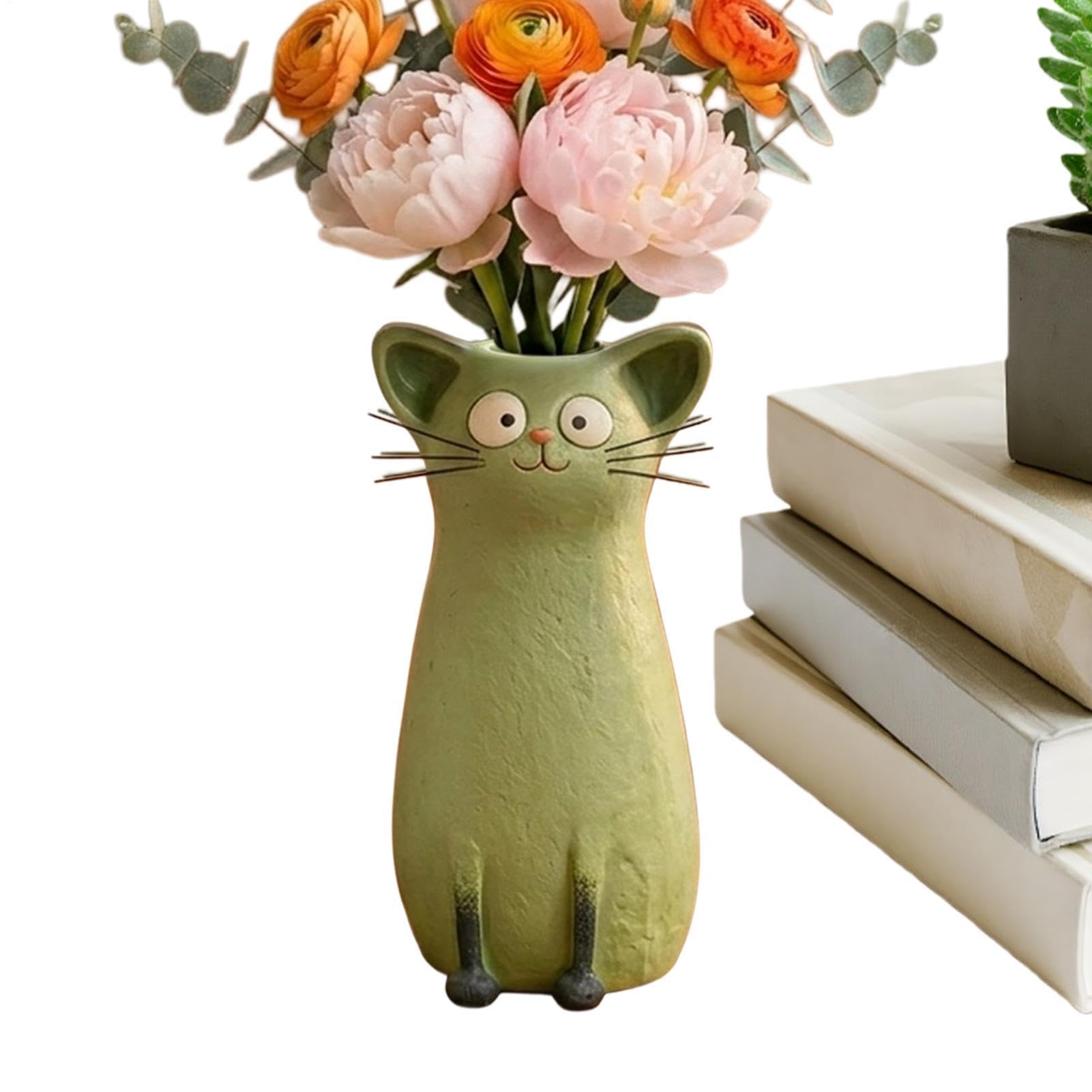 Vase à fleurs pour chat pour égayer un bureau de travail compact