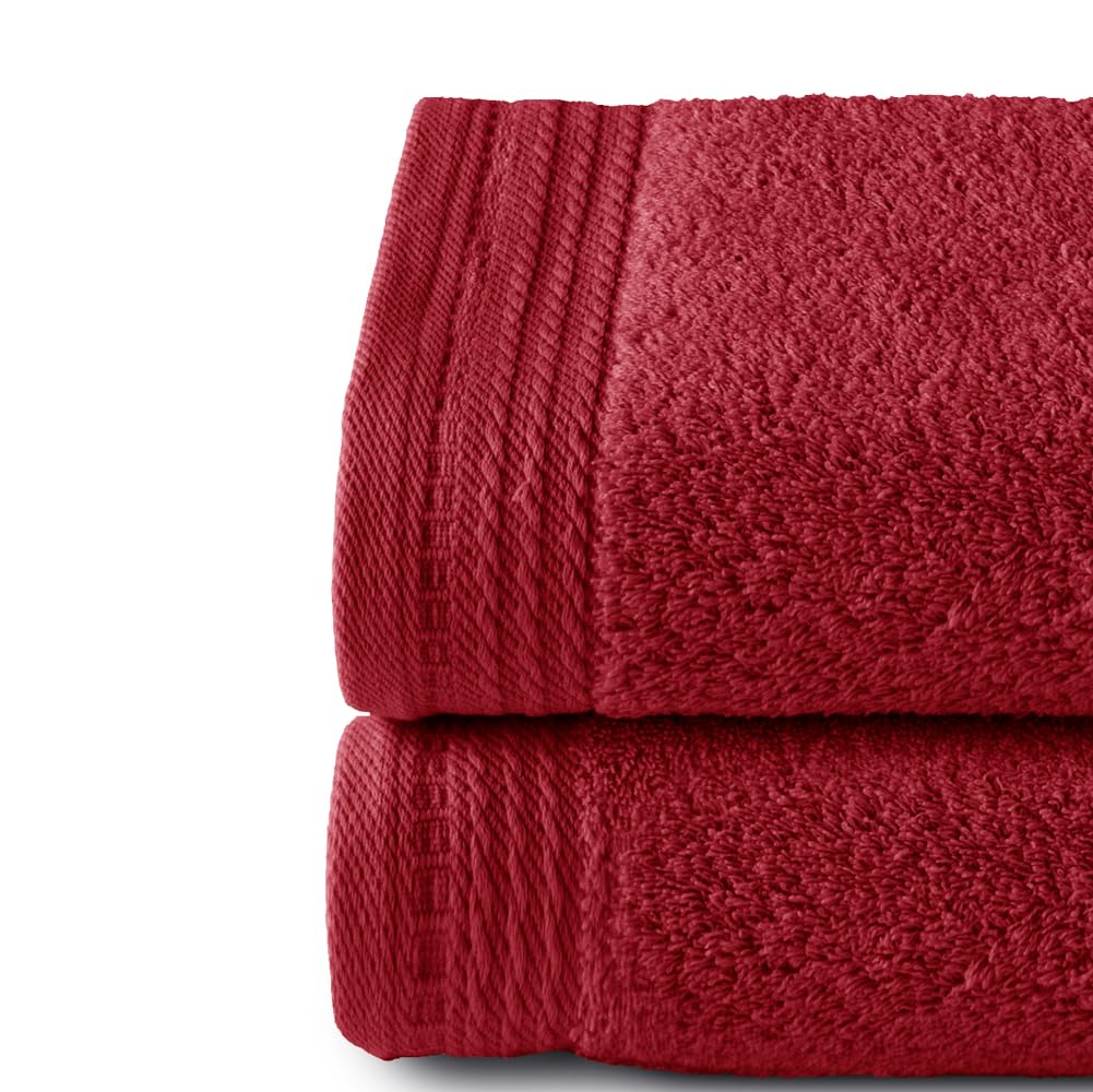 Top Towel - Premium - Large Bath Towels - Bath Towels -2 Hand Towels -50 x 100 cm - 100% Cotton - 600 g - Maroon - Image 2