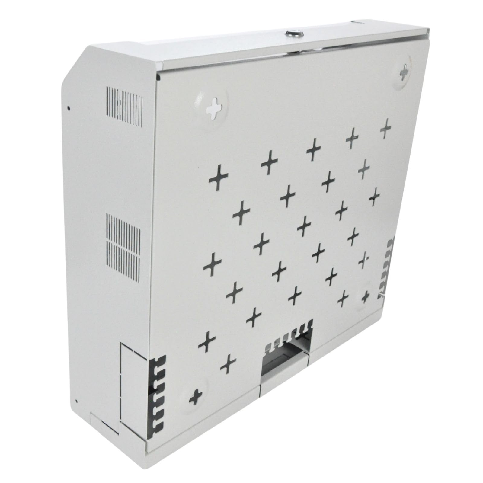 Netzwerkschrank 19 Zoll 5 HE (3HE + 2 HE) I Serverschrank Kompakt | Voll montiert zur Aufputz Montage I Server Flach Gehäuse | abschließbare Glastür I Traglast 40 kg I Grau I 500x475x155mm