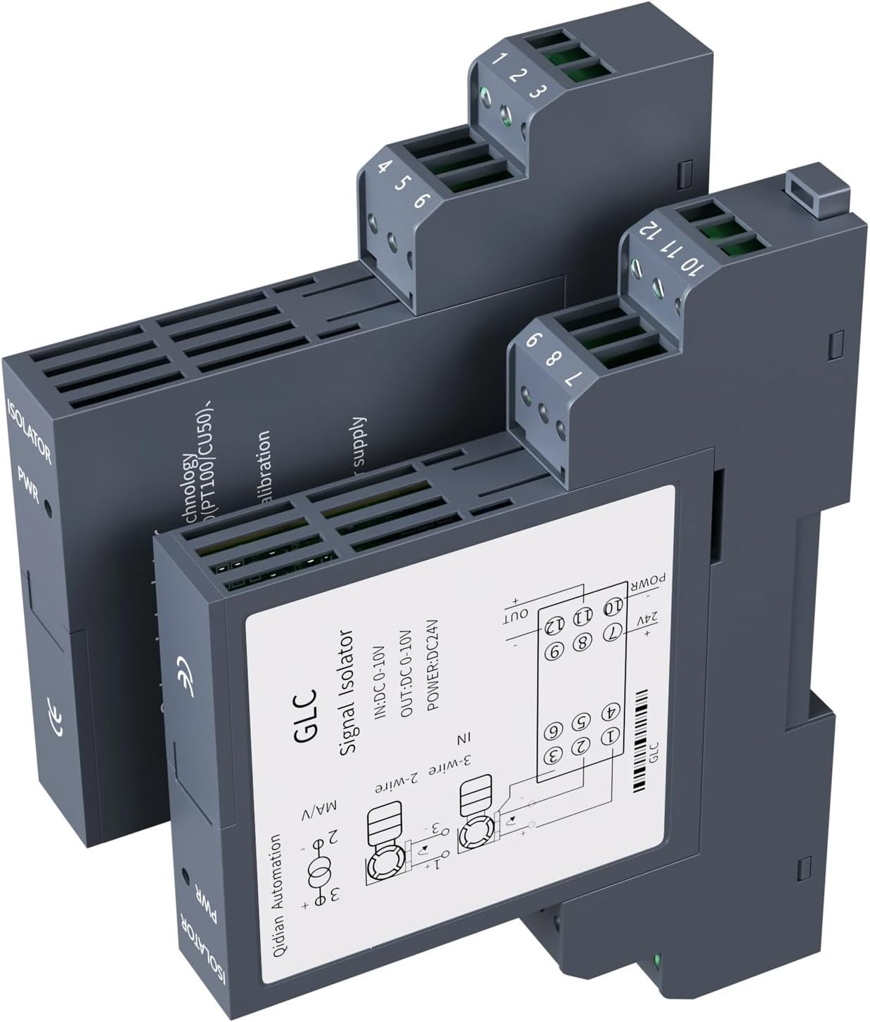Magnetoelectric Isolation Analog Signal Isolator 0-20mA 4-20mA 0-5V 1-5V 0-10V 0-75mV 1 In 2 Out Galvanic Signal Transmitter(1 in 1 out,4-20MA INPUT_4-20MA OUTPUT_DC24V)