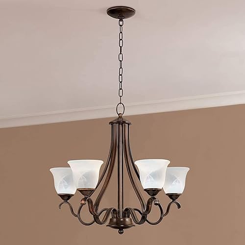 Miniatura 9 de Cubiertas de luz para ventilador de techo, pantalla esmerilada de campana de estilo transicional, pantalla de alabastro de vidrio Scavo lechoso,