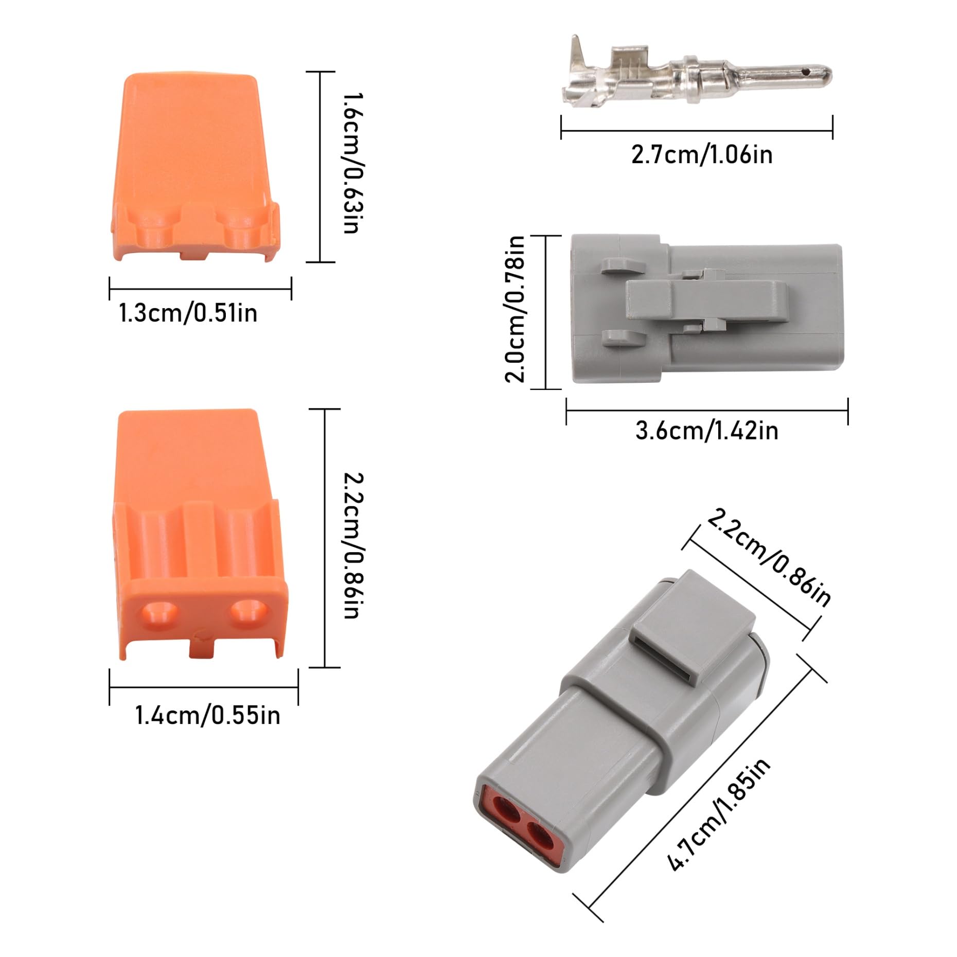 kimllier DTP Lot de 10 connecteurs électriques à 2 broches, 25 A IP67 pour fil 12-16 AWG