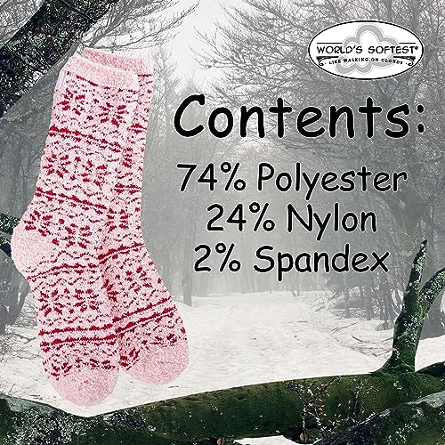 Image of World's Softest Cozy Collection Crew Socks - Smooth Multi Colors Cozy Socks - Knit Top Holiday Spirit Fashion Socks
