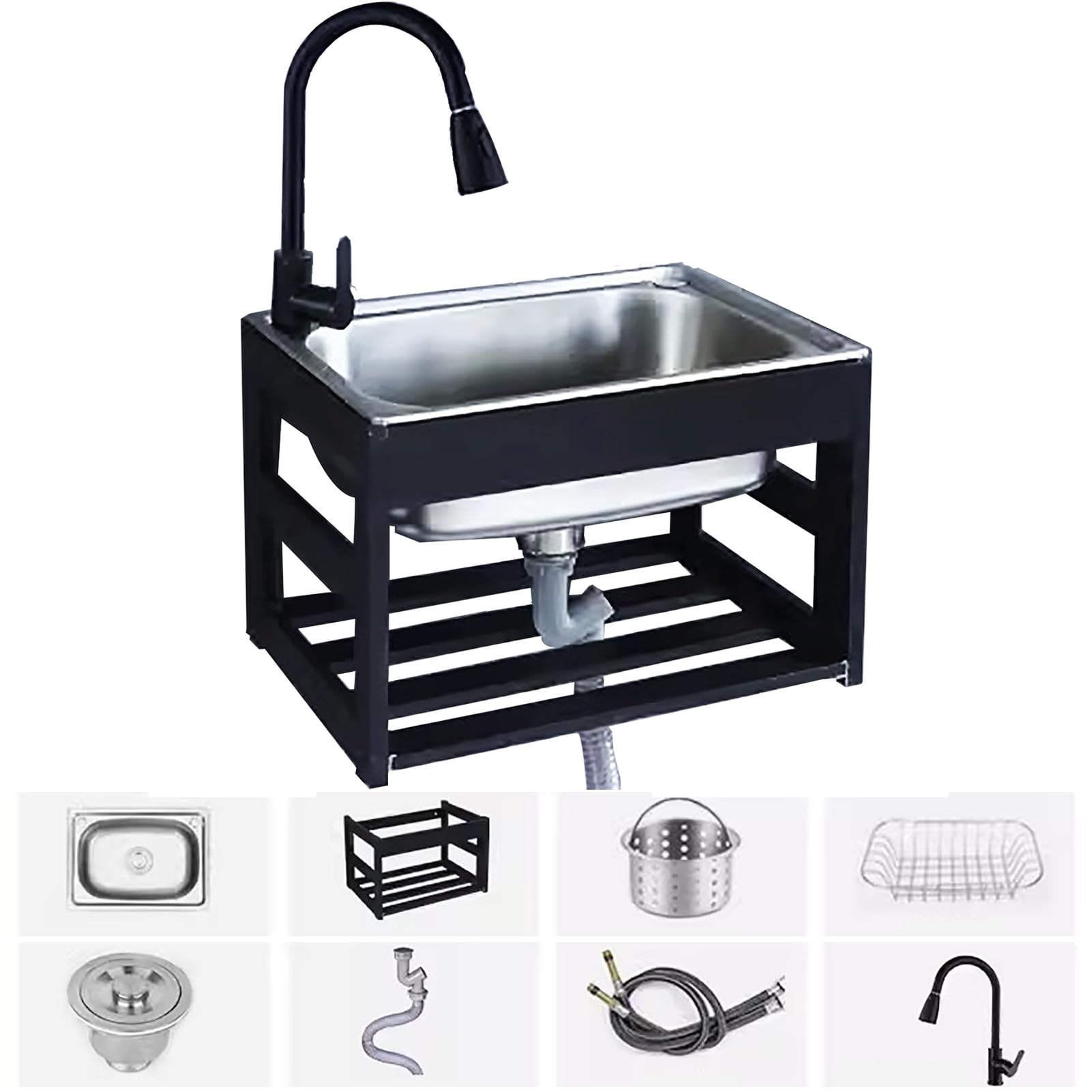 Wall Mount Utility Sink, Small outdoor Stainless Steel handwash station with Faucet, laundry Service Sink wall mounted Basin for Patio