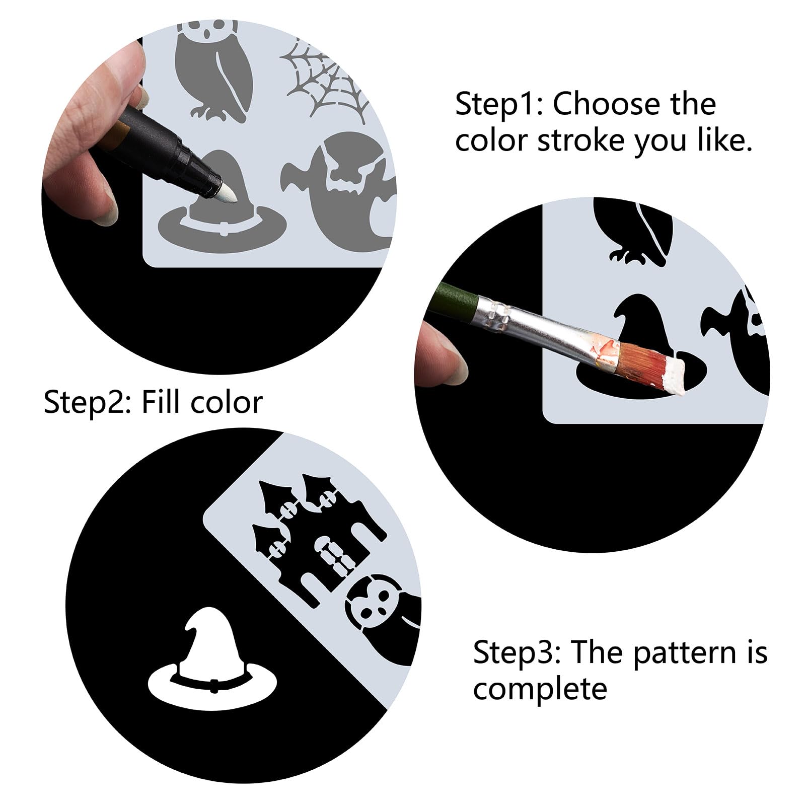 KADS Halloween-Stempelplatte – Fledermaus & Schloss Motive, Für Nageldesign
