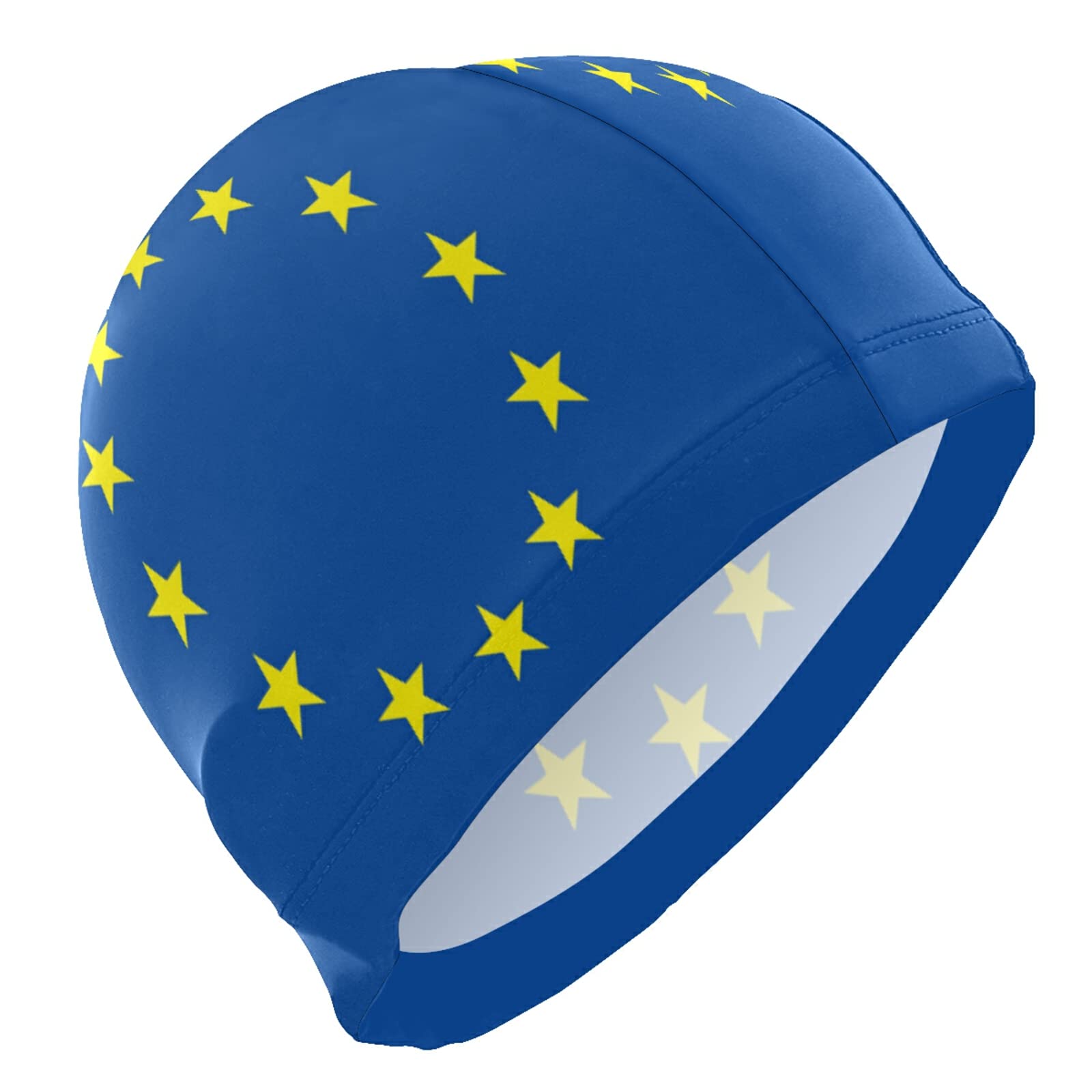 Dallonan Swimming Cap European Flag Unisex Adult Swim Cap Polyester