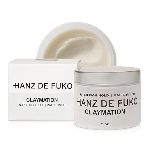 Hanz de Fuko Claymation – Premium Men’s Hair Styling Clay for a Super High Hold, Matte Finish – Clay & Wax Hybrid, Ideal Texture Product for Straight, Wavy and Thick Hair Types – 2 oz, Travel Size