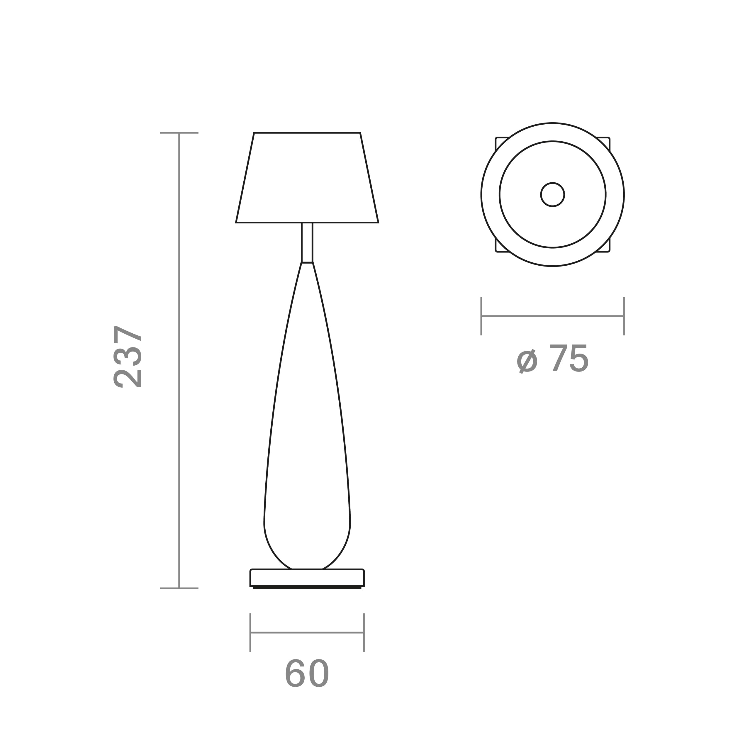 SIGOR Thala - Dimmbare LED Akku-Tischlampe Indoor & Outdoor, Leuchte des Jahres 2025 2. Platz, IP65 spritzwassergeschützt, Höhe 23,7 cm, aufladbar per Ladestation, 7 h Leuchtdauer, keramikweiß/schwarz