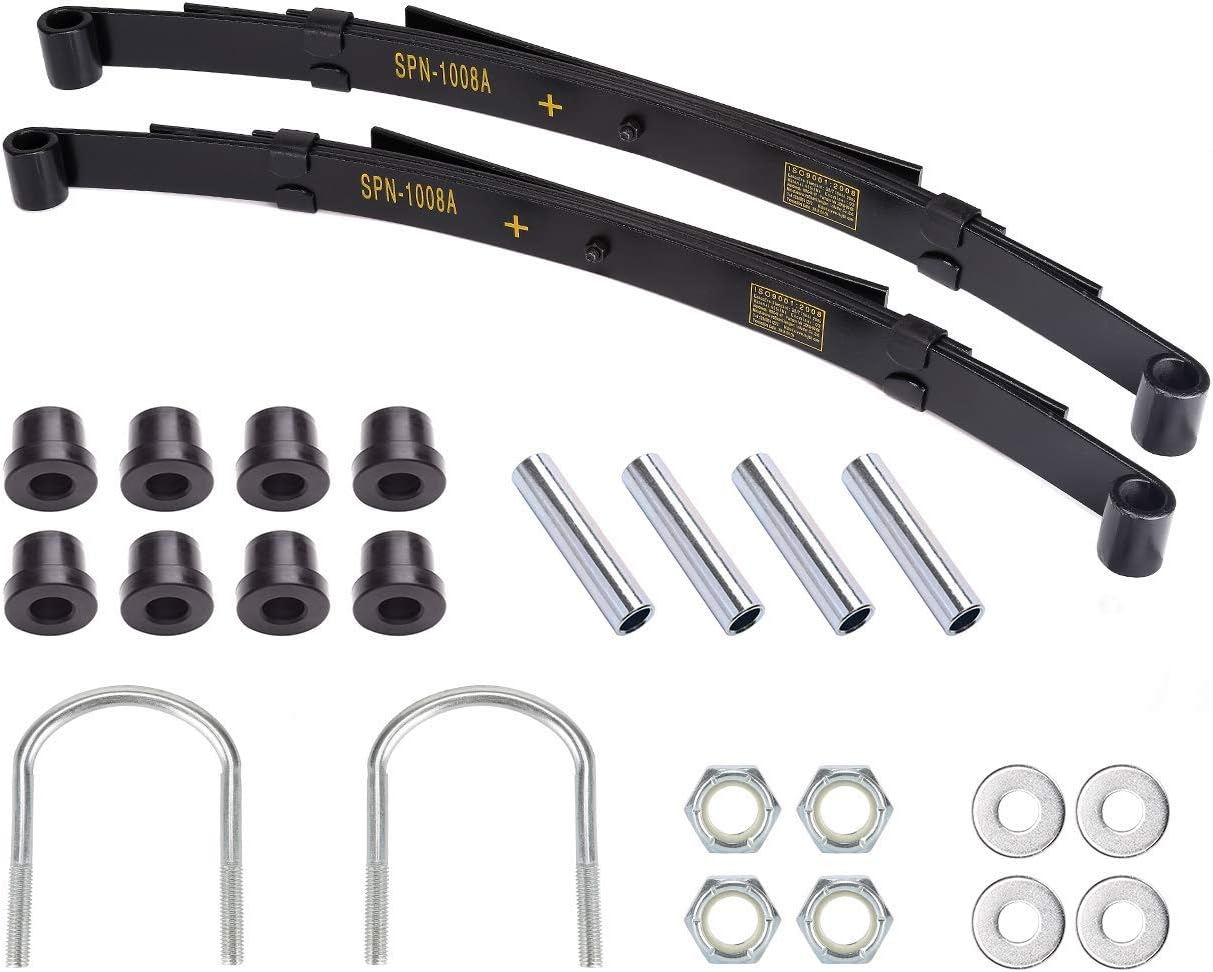 Buy 1 get 1 10L0L Golf Cart Rear Heavy Duty 4-Leaf Springs Kit with Bushings & Sleeves U Bolt for Club Car DS 1014675