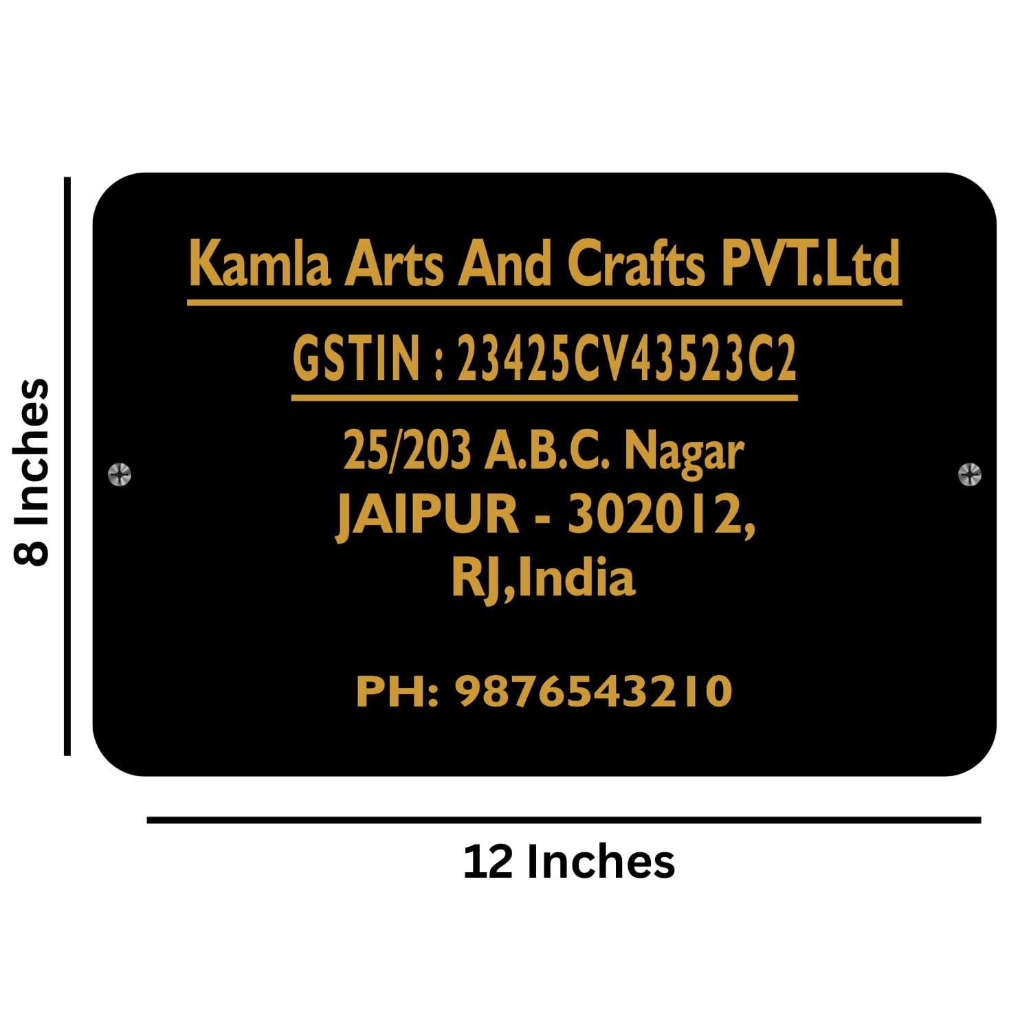 Webelkart Custom GST Name Plate for Office, Acrylic Laminated Board, 30 x 20 cm — Amazon image 3
