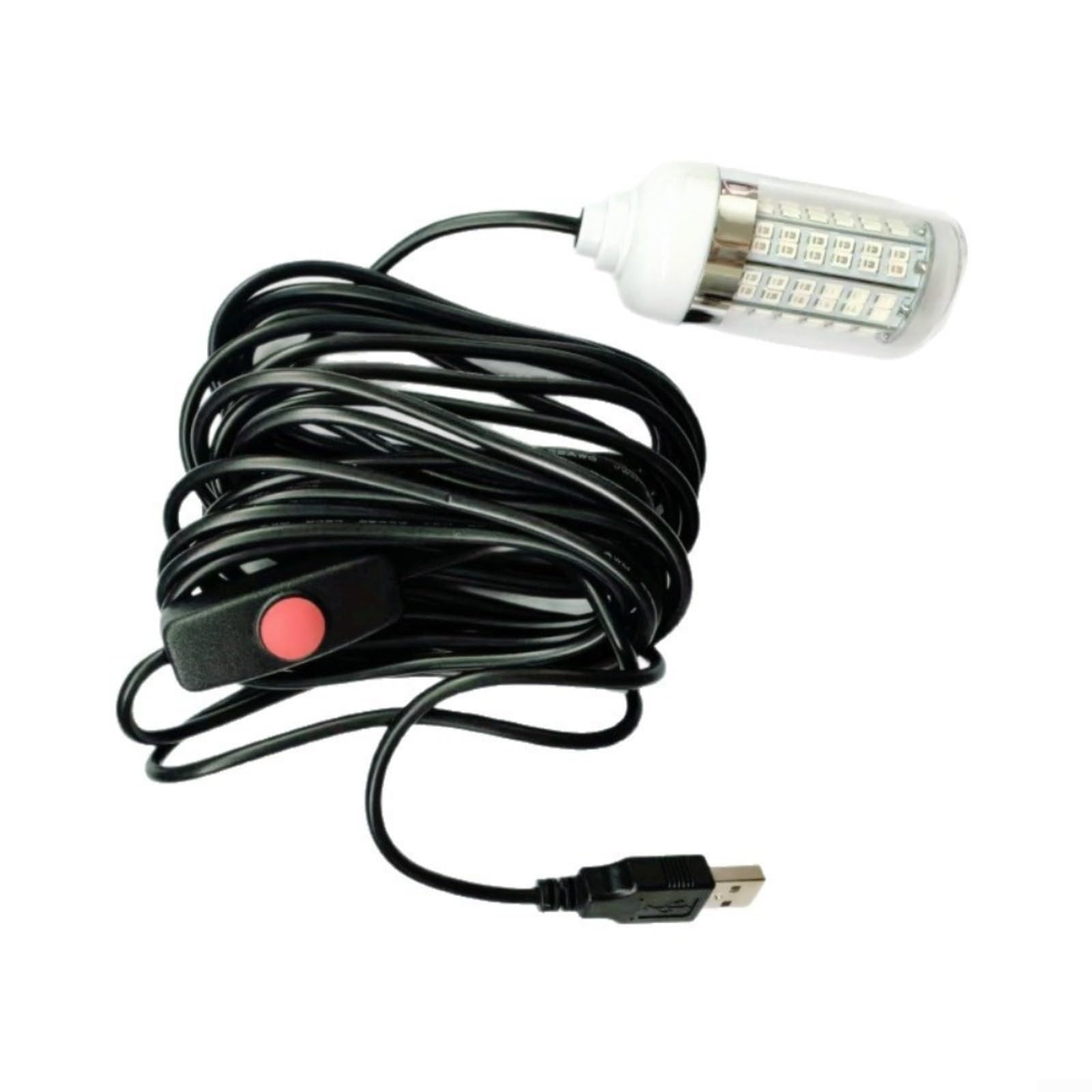 Luz LED de pesca subacuática recargable por USB, lámpara atrayente de peces con 4 colores, luz de señuelo de pesca nocturna para lubina, trucha, camarón, calamar, arenque, pecera roja, piscina