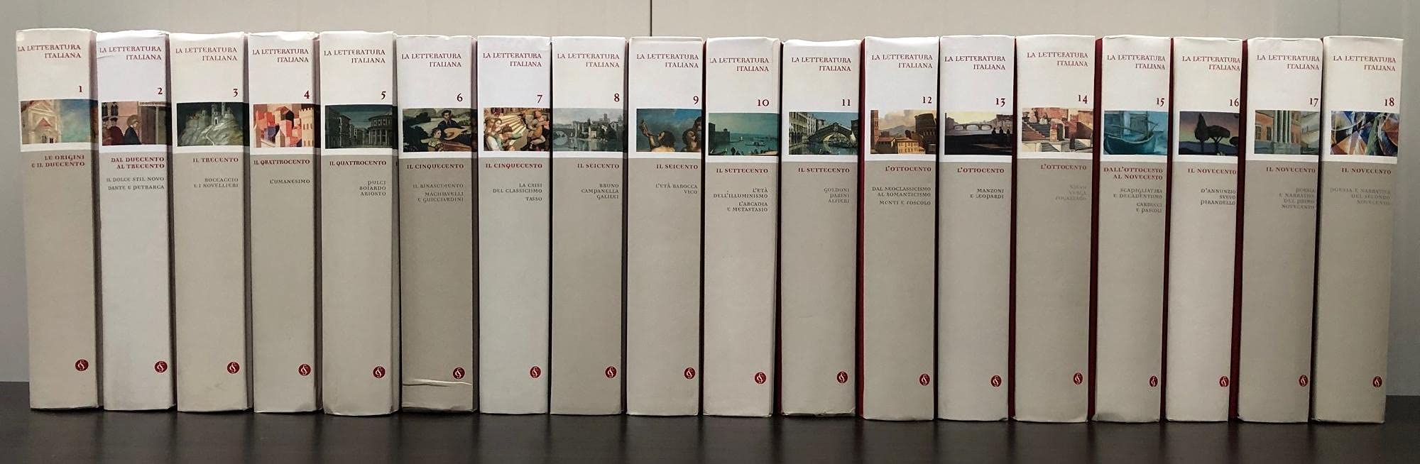 La letteratura italiana. Edizione speciale per il Corriere della Sera, disponiamo di 18 volumi fino a poesia e narrativa del secondo novecento.