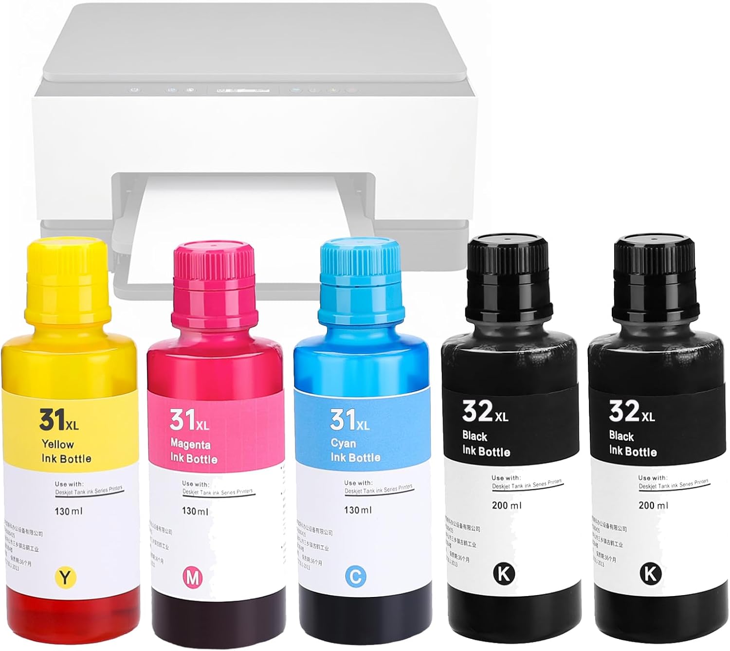 Ink Refill Kit Compatible with HP Smart Tank 6001 7001 7006 7301 7602 5101 5000 Printers – Replacement for HP 31 & 32XL Ink Bottle Set - High Yield for Smart Tank 551 450 651 and More Models Printers