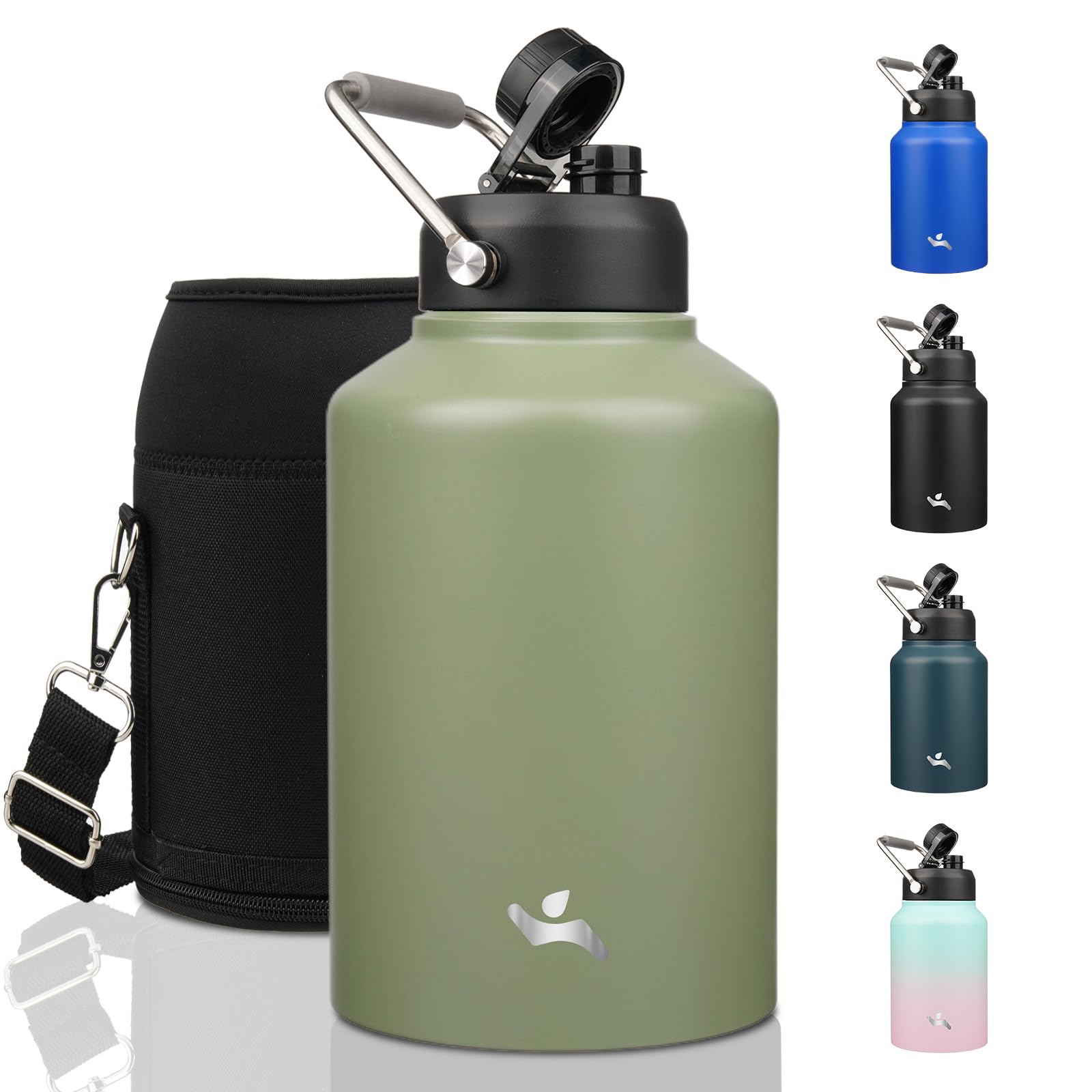 Konokyo 128 oz Insulated Stainless Steel Water Bottle