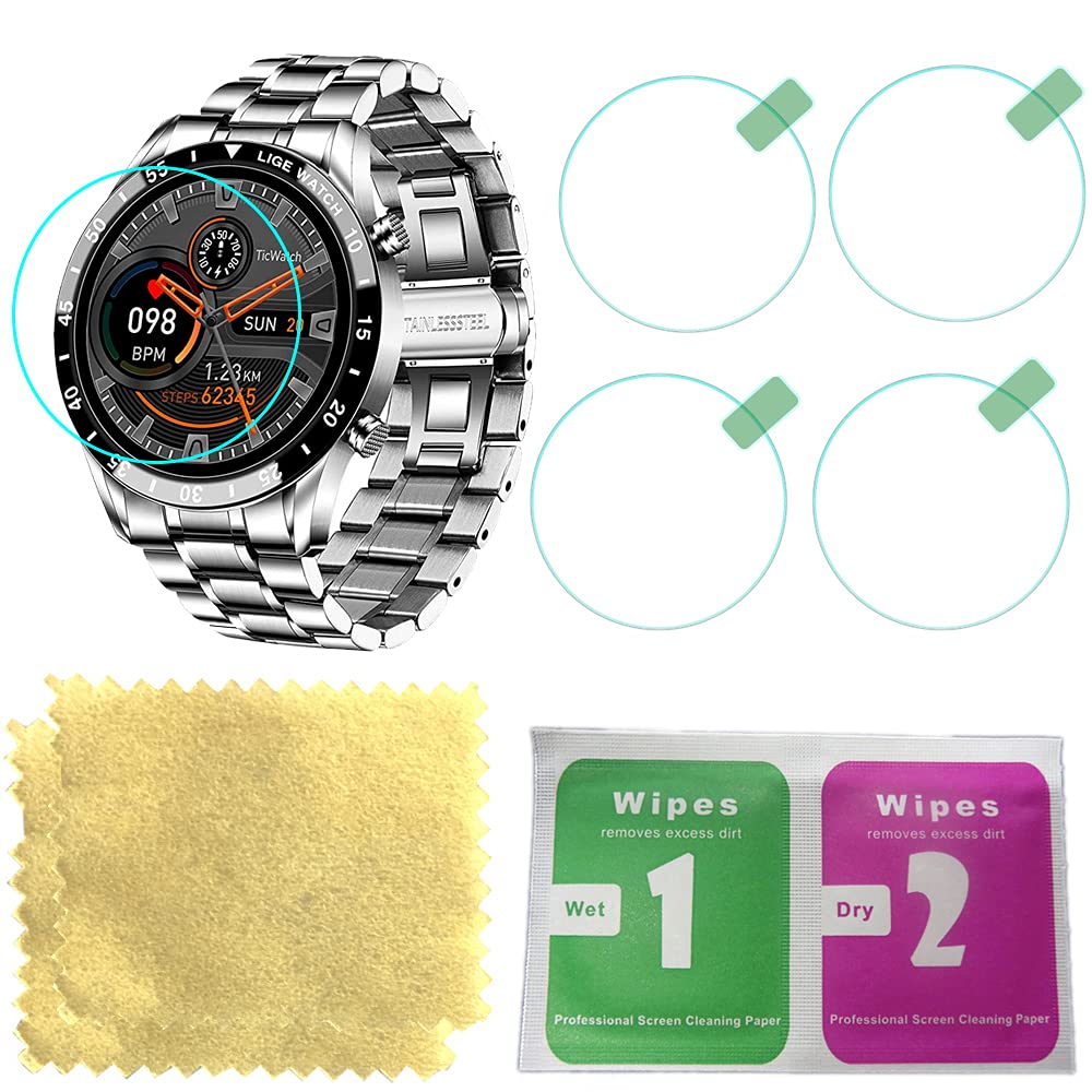 Pantalla de vidrio templado para reloj inteligente lige, protector de pantalla con 4 piezas en un paquete