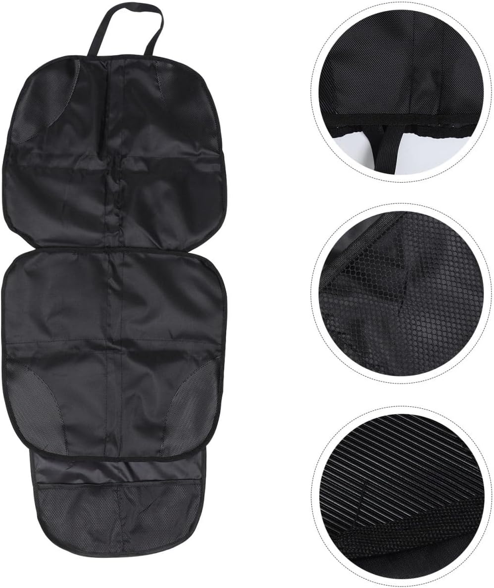 Car Seat Protective Pad and Protector Cover, Black Non-Slip Automotive Seat Protector Mat with Waterproof Padding, Suitable for Travel and Daily Use