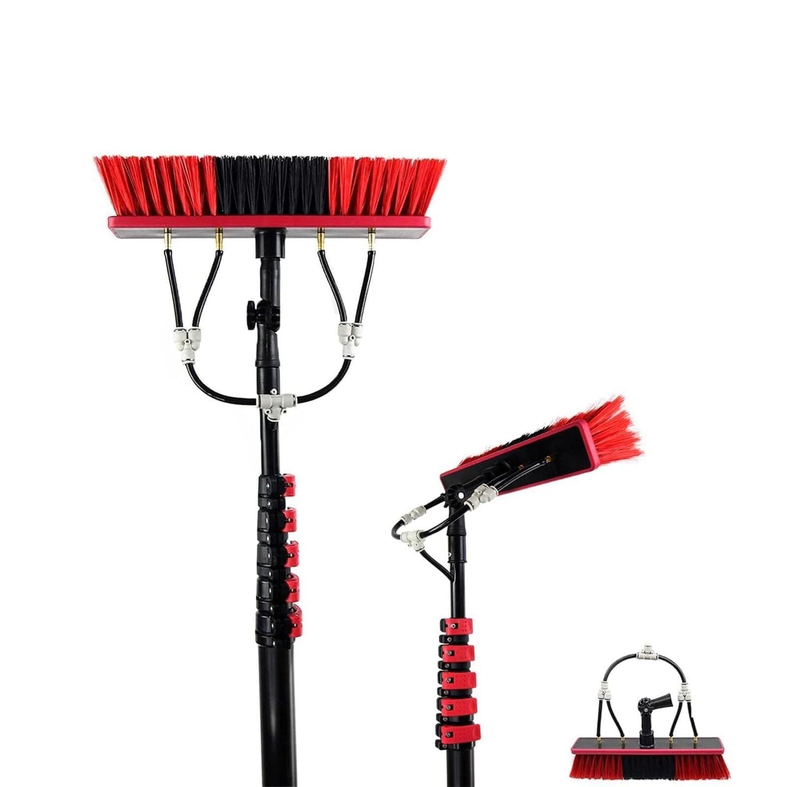 Brosse télescopique alimentée en eau pour nettoyer la véranda et les vitres en hauteur