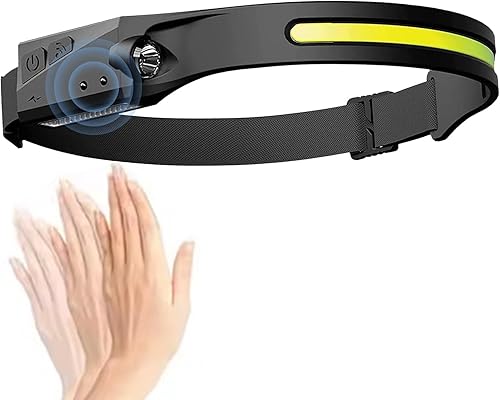 Miniatura 6 de Lámpara de cabeza  LED impermeable con sensor de movimiento, luz recargable por USB  Equipo al aire libre para camping, correr por la noche,