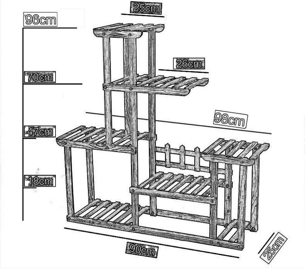 Supporto per Piante, portavasi per Fiori, portavasi in Legno, portavasi per Interni ed Esterni, scaffale per vasi, Scala per Fiori, scaffale per Giardino, Patio, Organizer Rustico, scaffali