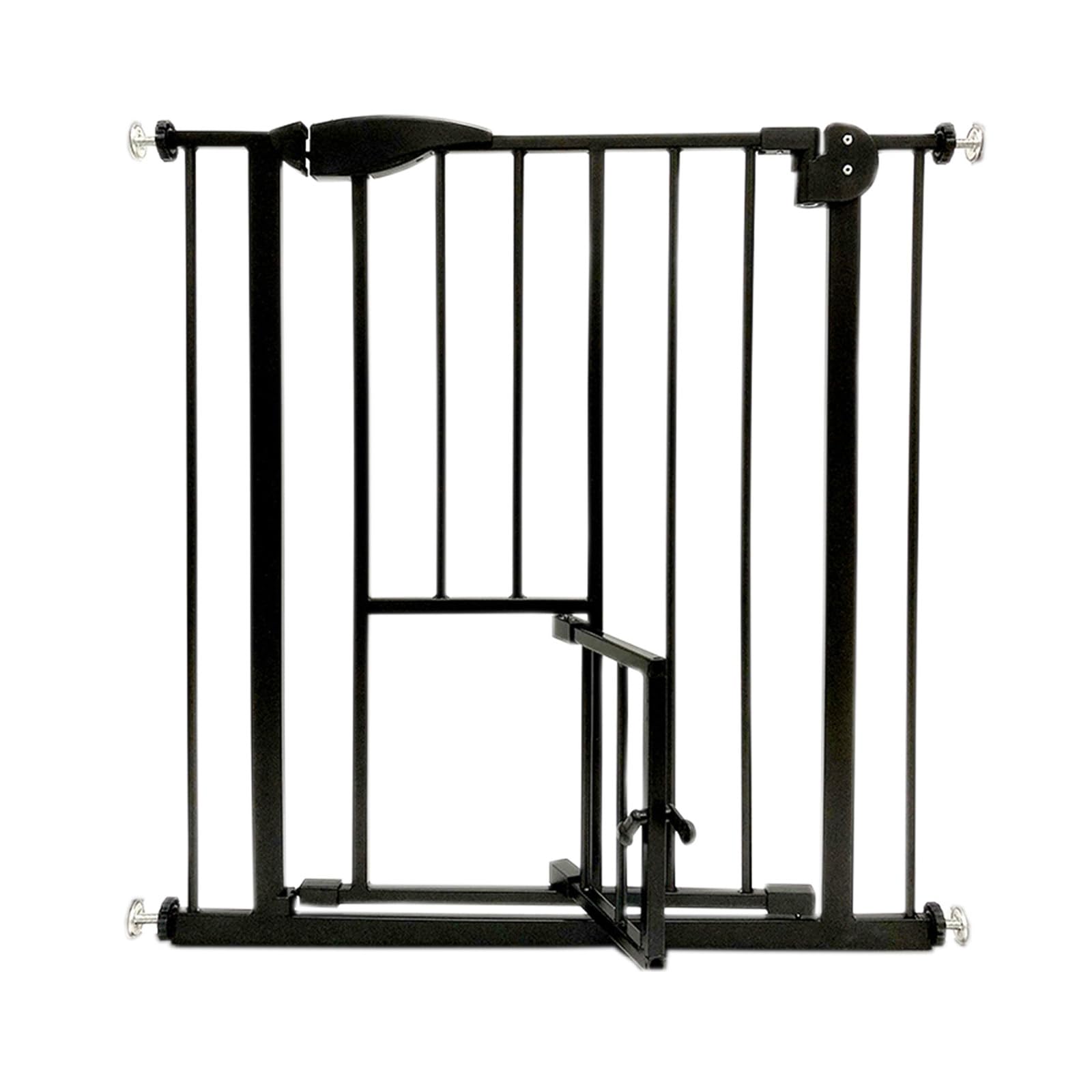Barriere de securite enfant escalier metal noir sans percage automatique
