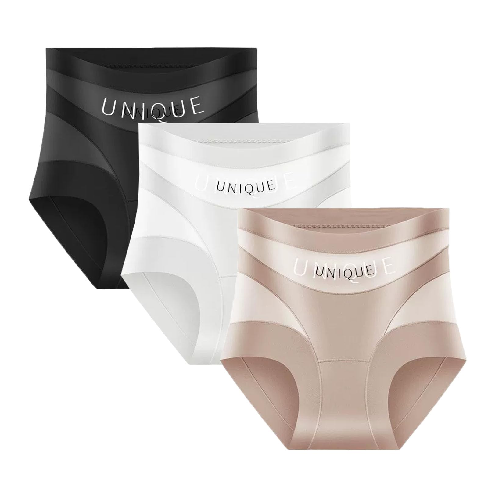Reyneey Curvlya Underwear, Women’s Silky Soft High-Waisted Tummy Control Seamless Full Coverage Boyshorts Panties